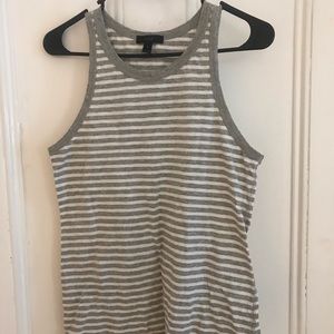 J. Crew Striped Grey Cotton Racerback Tank